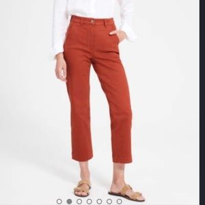 Everlane straight leg crop in faded red